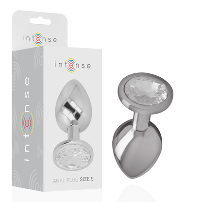 INTENSE - ALUMINUM METAL ANAL PLUG WITH SILVER CRYSTAL SIZE S - Kink&Play