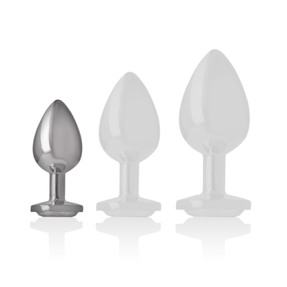 INTENSE - ALUMINUM METAL ANAL PLUG WITH SILVER CRYSTAL SIZE S - Kink&Play