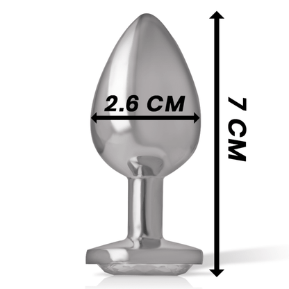 INTENSE - ALUMINUM METAL ANAL PLUG WITH SILVER CRYSTAL SIZE S - Kink&Play