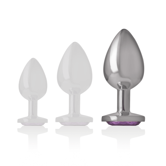 INTENSE - ALUMINUM METAL ANAL PLUG WITH VIOLET CRYSTAL SIZE L - Kink&Play