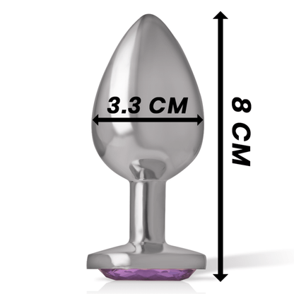 INTENSE - ALUMINUM METAL ANAL PLUG WITH VIOLET CRYSTAL SIZE M - Kink&Play