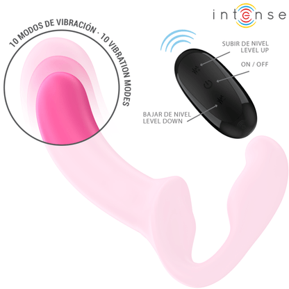 INTENSE - AMY DOUBLE VIBRATOR 20 CM PINK REMOTE CONTROL - Kink&Play