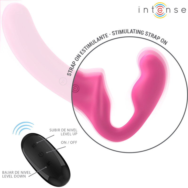 INTENSE - AMY DOUBLE VIBRATOR 20 CM PINK REMOTE CONTROL - Kink&Play