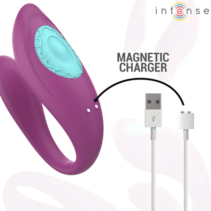 INTENSE - ANNIE U - SHAPED VIBRATOR AND STIMULATOR PURPLE REMOTE CONTROL - Kink&Play