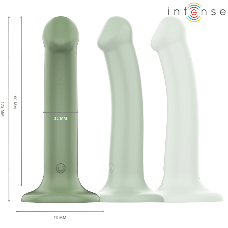 INTENSE - BECCA VIBRATOR WITH SUCTION CUP 10 VIBRATIONS GREEN REMOTE CONTROL - Kink&Play