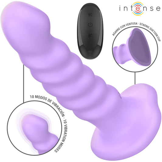 INTENSE - BRENDA VIBRATOR SIZE M SPIRAL DESIGN 10 VIBRATIONS PURPLE REMOTE CONTROL - Kink&Play