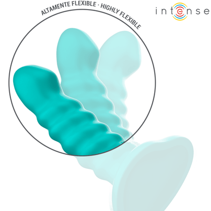 INTENSE - BUFFY VIBRATOR SIZE S SPIRAL DESIGN 10 VIBRATIONS BLUE REMOTE CONTROL - Kink&Play