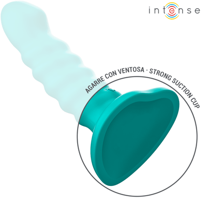 INTENSE - BUFFY VIBRATOR SIZE S SPIRAL DESIGN 10 VIBRATIONS BLUE REMOTE CONTROL - Kink&Play