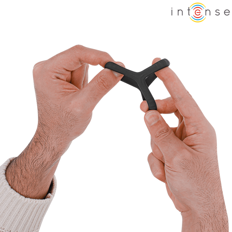 INTENSE - CARSON DOUBLE SILICONE PENIS RING BLACK MODEL 4 - Kink&Play