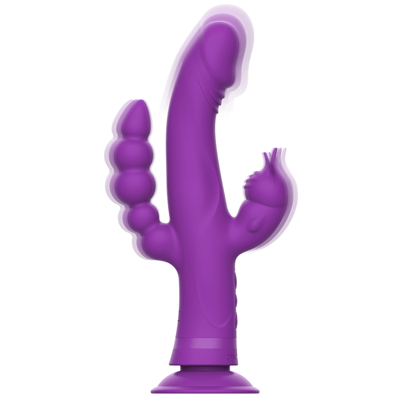 INTENSE - CASANOVA RABBIT SILICONE VIBRATOR TRIPLE MOTOR PURPLE - Kink&Play