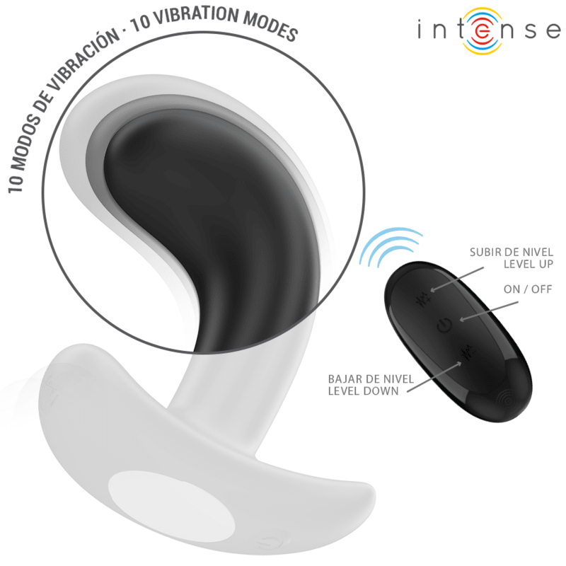INTENSE - CHANDLER ANAL PLUG 10 VIBRATIONS BLACK REMOTE CONTROL - Kink&Play