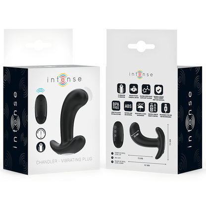 INTENSE - CHANDLER ANAL PLUG 10 VIBRATIONS BLACK REMOTE CONTROL - Kink&Play