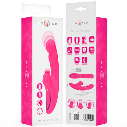 INTENSE - EMI VIBRATOR 13.5 CM MULTIFUNCTION 3 IN 1 10 VIBRATIONS PINK - Kink&Play