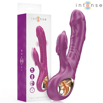 INTENSE - HALLE MULTIFUNCTION VIBRATOR WITH DOLPHIN STIMULATING TONGUE PURPLE - Kink&Play