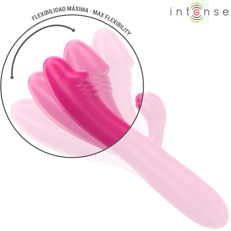 INTENSE - IVY FLEXIBLE VIBRATOR 10 VIBRATIONS WITH STIMULATING TONGUE PINK - Kink&Play
