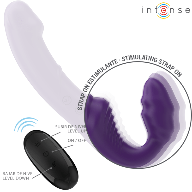 INTENSE - JILL DOUBLE VIBRATOR 20 CM PURPLE REMOTE CONTROL - Kink&Play