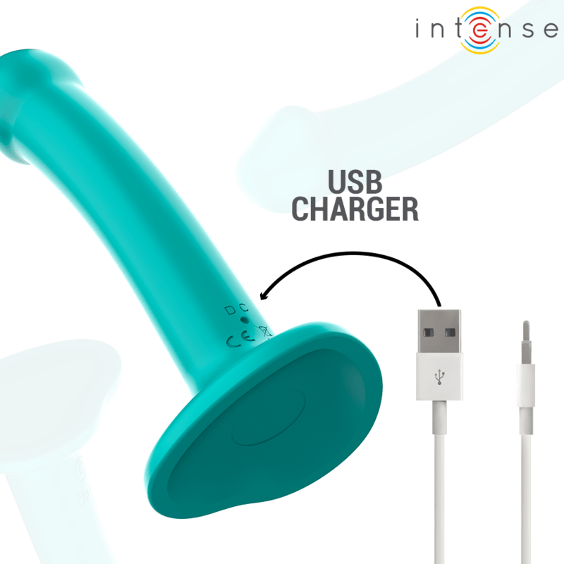 INTENSE - KATIE VIBRATOR WITH SUCTION CUP 10 VIBRATIONS BLUE REMOTE CONTROL - Kink&Play