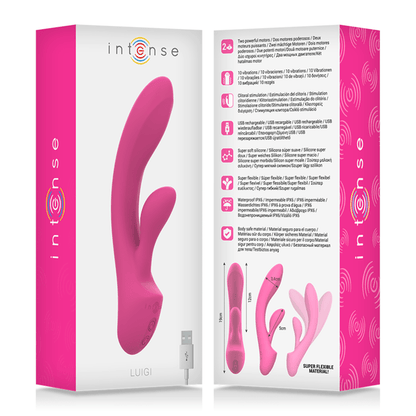INTENSE - LUIGI RABBIT VIBRATOR PINK LIQUID SILICONE - Kink&Play