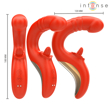 INTENSE - PAULINA VIBRATOR AND STIMULATOR IN U SHAPE RED - Kink&Play