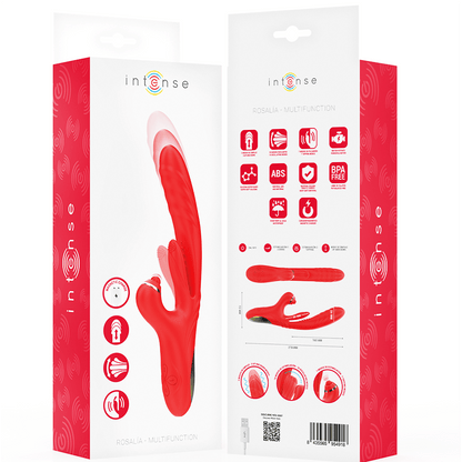 INTENSE - ROSALIA MULTIFUNCTION VIBRATOR 3 IN 1 RED - Kink&Play