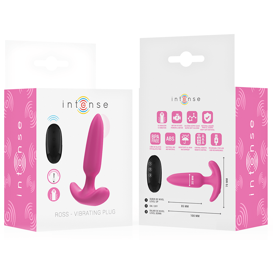 INTENSE - ROSS ANAL PLUG 10 VIBRATIONS PINK REMOTE CONTROL - Kink&Play