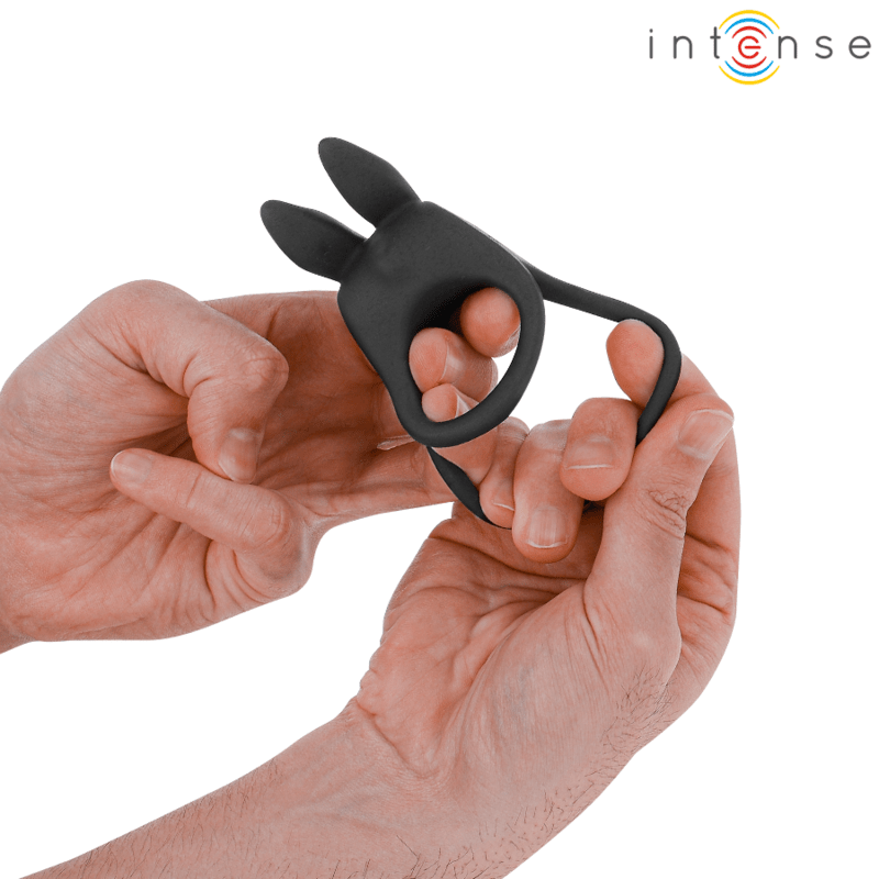 INTENSE - SAM VIBRATOR DOUBLE PENIS RING 10 VIBRATIONS BLACK - Kink&Play