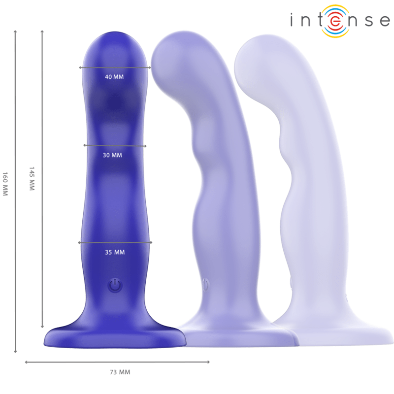 INTENSE - SHORTY VIBRATOR WITH SUCTION CUP BLUE REMOTE CONTROL - Kink&Play