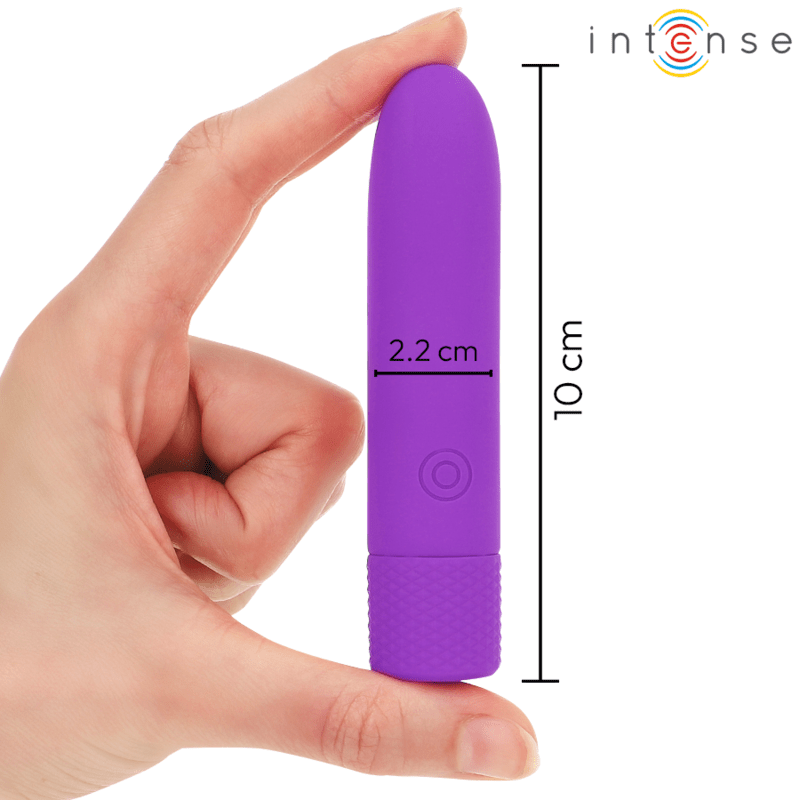 INTENSE - SYMONE USB RECHARGEABLE VIBRATING BULLET 8 VIBRATIONS PURPLE 10 X 2.2 CM - Kink&Play