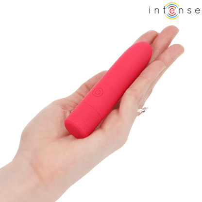 INTENSE - SYMONE USB RECHARGEABLE VIBRATING BULLET 8 VIBRATIONS RED 10 X 2.2 CM - Kink&Play