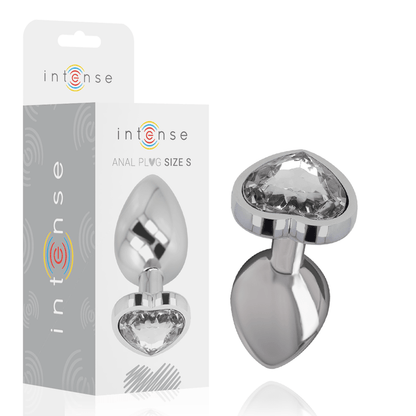 INTENSE - WHITE HEART ALUMINUM METAL ANAL PLUG SIZE S - Kink&Play
