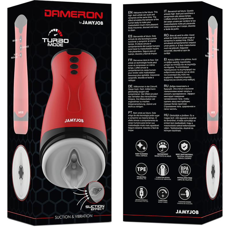 JAMYJOB - DAMERON SUCTION AND VIBRATION MASTURBATOR - Kink&Play