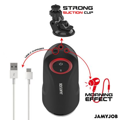 JAMYJOB - GRAVITY AUTOMATIC VAGINA MASTURBATOR 5 THRUSTING MODES AND SOUND EFFECT - Kink&Play