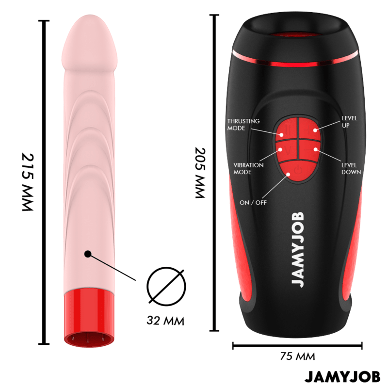 JAMYJOB - PYSTON BASE AUTOMATIC MASTURBATOR WITH REMOTE CONTROL DILDO - Kink&Play