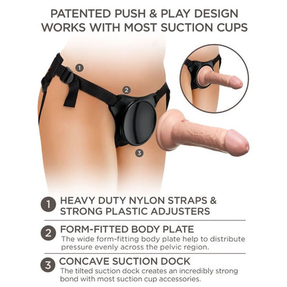KING COCK - ELITE ADJUSTABLE HARNESS WITH DILDO 15.2 CM FOR BEGINNERS - Kink&Play