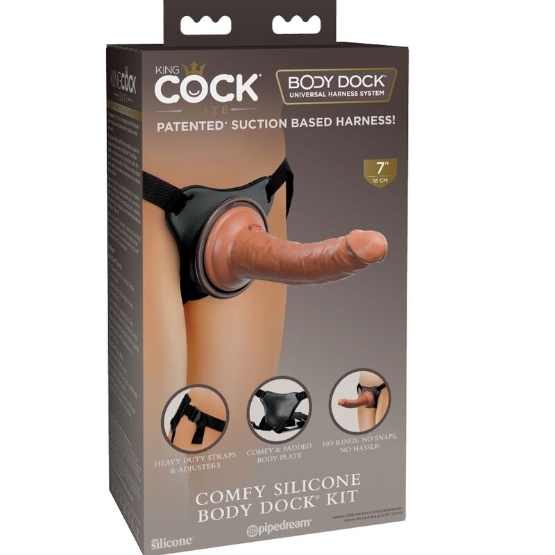 KING COCK - ELITE COMFY ADJUSTABLE HARNESS WITH DILDO 17.8 CM - Kink&Play