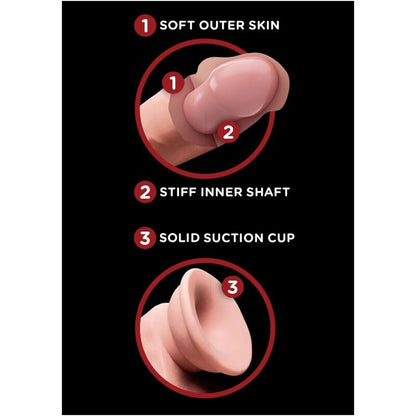 KING COCK - PLUS 3D DILDO SWINGING BALLS 15.2 CM LIGHT SKIN - Kink&Play