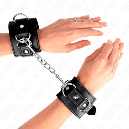 KINK - 3 D - RING WRIST RESTRAINTS ADJUSTABLE BLACK 17.5 - 25 CM X 6 CM - Kink&Play