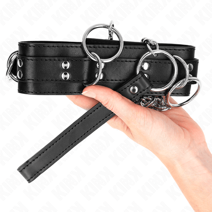 KINK - 3 RING SLAVERY NECKLACE WITH STRAP 80 CM 53 X 5 CM - Kink&Play