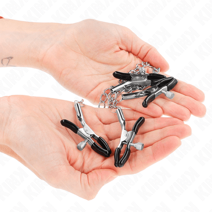 KINK - 4 NIPPLE AND CLIT CLAMPS ADJUSTABLE SILVER - Kink&Play