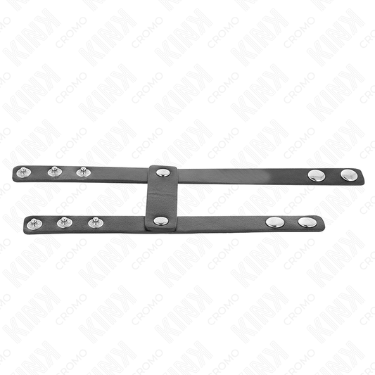 KINK - ADJUSTABLE DOUBLE LEATHER PENIS RING - Kink&Play