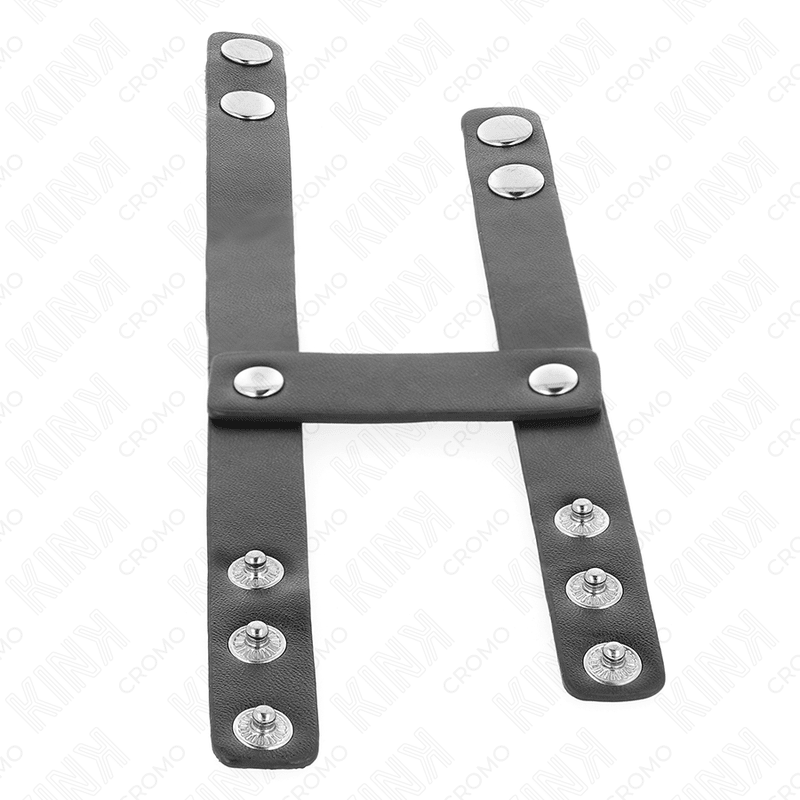 KINK - ADJUSTABLE DOUBLE LEATHER PENIS RING - Kink&Play