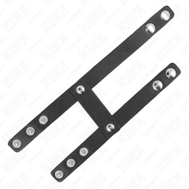 KINK - ADJUSTABLE DOUBLE LEATHER PENIS RING - Kink&Play