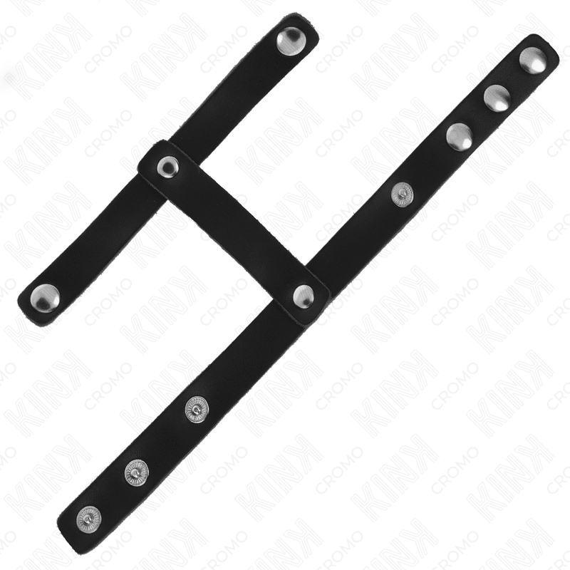 KINK - ADJUSTABLE LEATHER PENIS RING AND BALL DIVIDER STRAP - Kink&Play