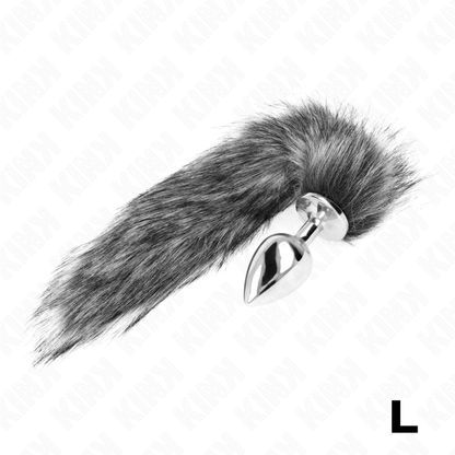 KINK - ANAL PLUG SIZE L 10 X 4 CM WITH SYNTHETIC TAIL 40 CM GREY - Kink&Play