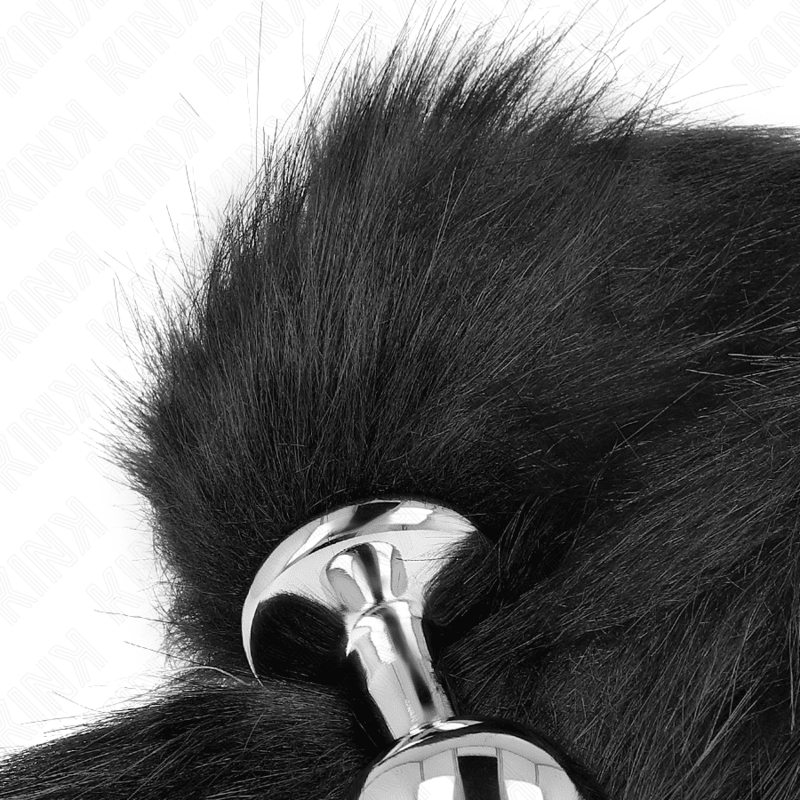 KINK - ANAL PLUG SIZE M 8 X 3.5 CM WITH SYNTHETIC TAIL 40 CM BLACK - Kink&Play