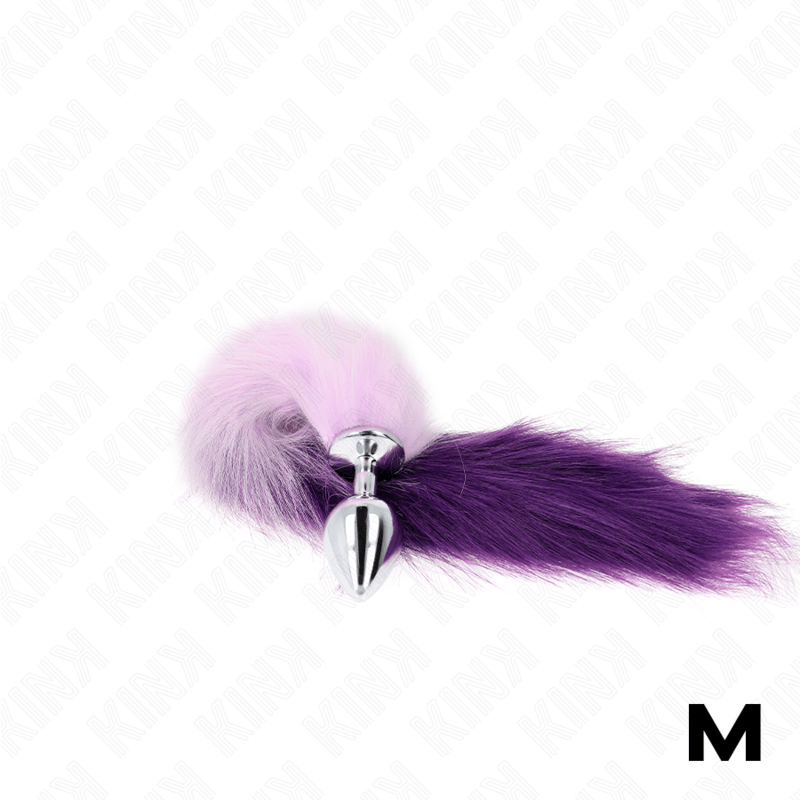 KINK - ANAL PLUG SIZE M 8 X 3.5 CM WITH SYNTHETIC TAIL 40 CM PURPLE - Kink&Play