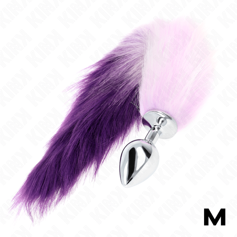 KINK - ANAL PLUG SIZE M 8 X 3.5 CM WITH SYNTHETIC TAIL 40 CM PURPLE - Kink&Play