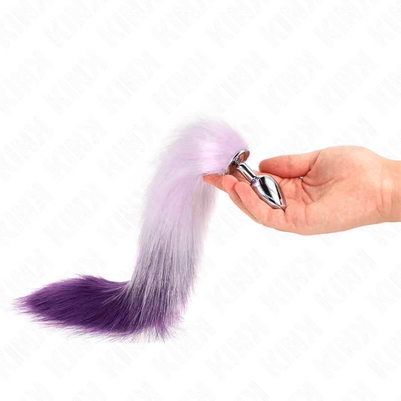 KINK - ANAL PLUG SIZE S 7 X 3 CM WITH SYNTHETIC TAIL 40 CM PURPLE - Kink&Play