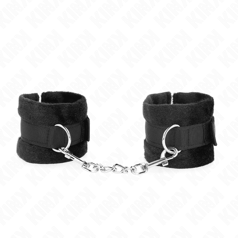 KINK - BEGINNER FUR HAND CUFFS BLACK 30 X 7 CM - Kink&Play