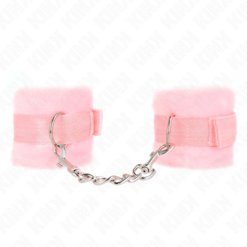 KINK - BEGINNER FUR HAND CUFFS PINK 30 X 7 CM - Kink&Play